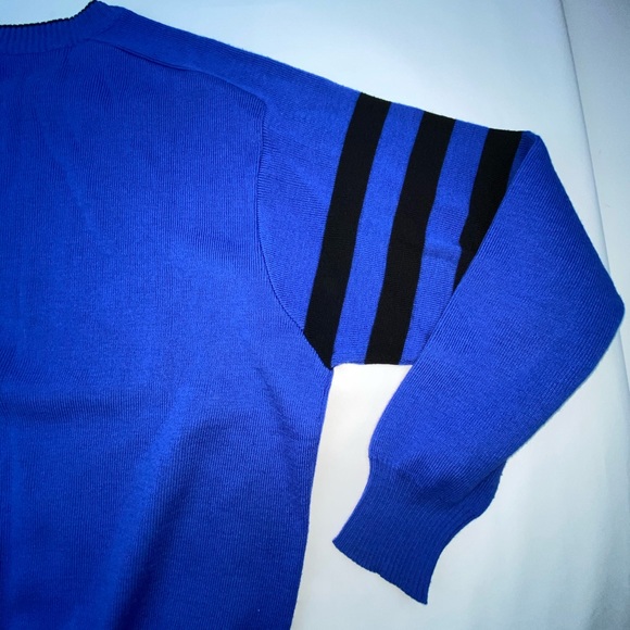 Vintage Obermyer Crew neck blue lime green sweater - Picture 3 of 8